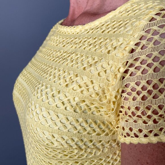 Karl Lagerfeld Paris Yellow Sheath Dress - Size 6 - Picture 3 of 4